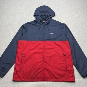 Patagonia Light & Variable Hoody Mens Large Navy Red Full Zip Hood Jacket 27236